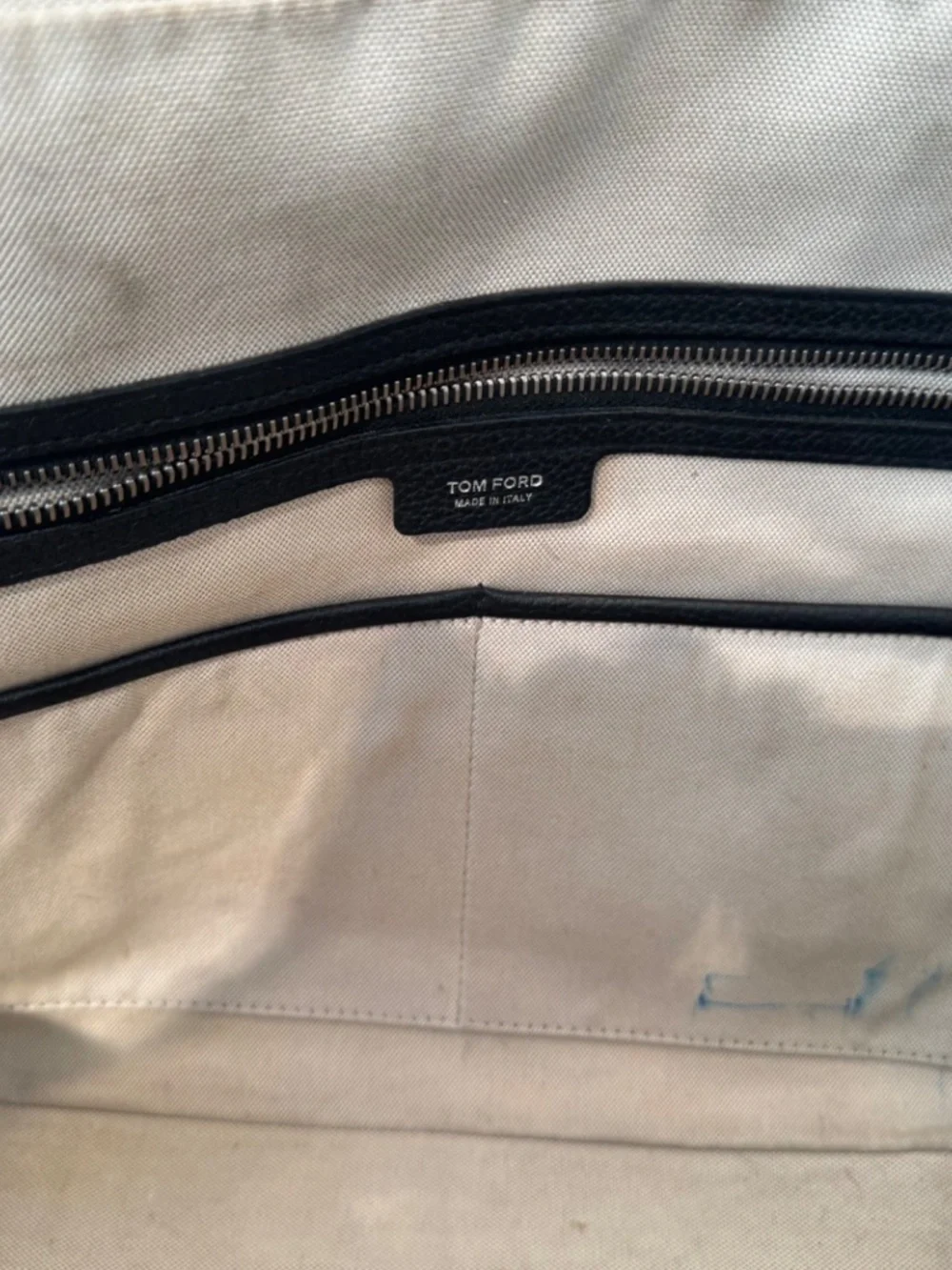 TOM FORD BLACK LEATHER PEBBLED ATTACHÉ BRIEFCASE